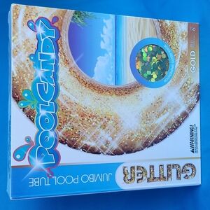 Poolcandy Jumbo Pool Tube, 48", Gold Glitter
